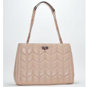 MK Peyton Large Leather Chain Tote Oyster